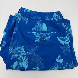 Tommy Bahama Mens Sz34 Blue Hawaiian Floral Pattern Drawstring Shorts